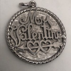 My Valentine sterling silver vintage pendant‎ bracelet charm